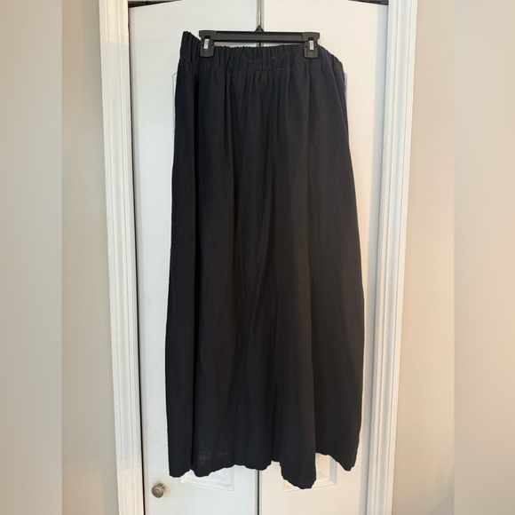 Abercrombie & Fitch Linen-Blend Midi Skirt sz MP black - Picture 1 of 3